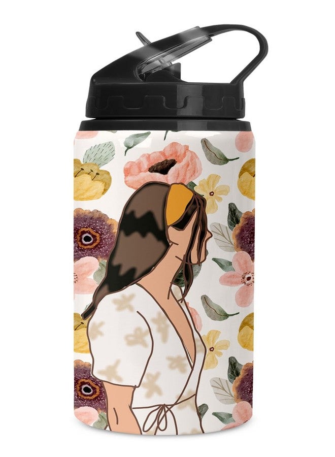 TrendoPrint زجاجة مياه ألومنيوم مطبوعة من تريندو برينت مع غطاء وماصة سعة 750 مل مناسبة للصالة الرياضية، واليوغا، والأطفال، والأولاد، والبنات، والأخ، والأخت، والرضع، والتمارين الرياضية، والبالغين (WB309) - Image 3